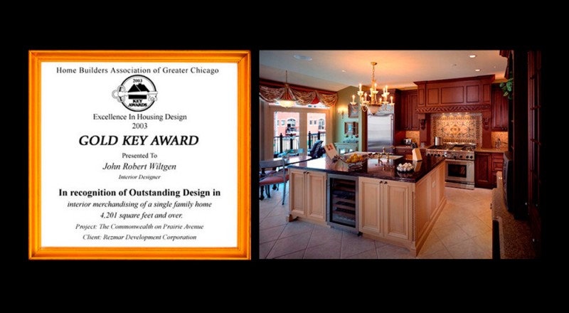2003 Gold Key Award for outstanding design in interior merchandising of a single family home with sample work
