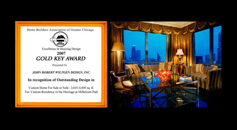 2007 Gold Key Award for outstanding design in custom home for sale and picture of sample work