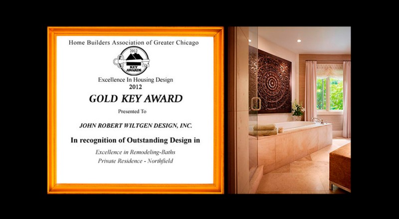 2012 Gold Key Award for outstanding design in remodeling baths and picture of awarded work