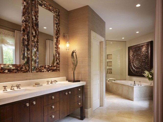 East Meets Midwest Bathroom Design