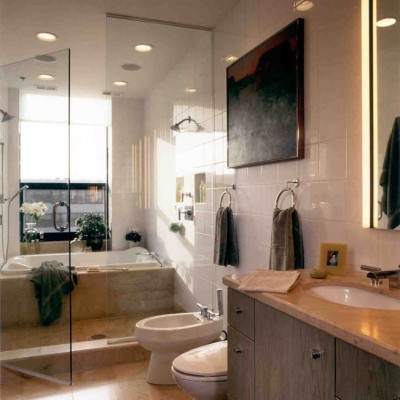 Warm Earthy Yet Modern Custom Designed Bathroom