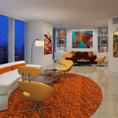 Creative Use of Orange In Living Area Design