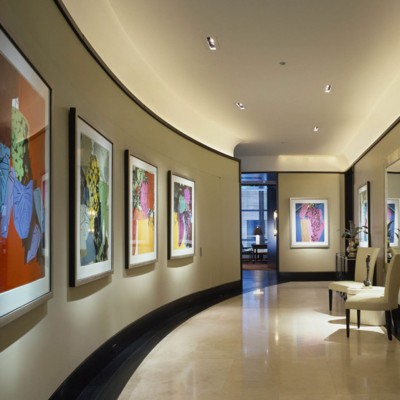 Foyer Design With Use of Art for Color and Accent
